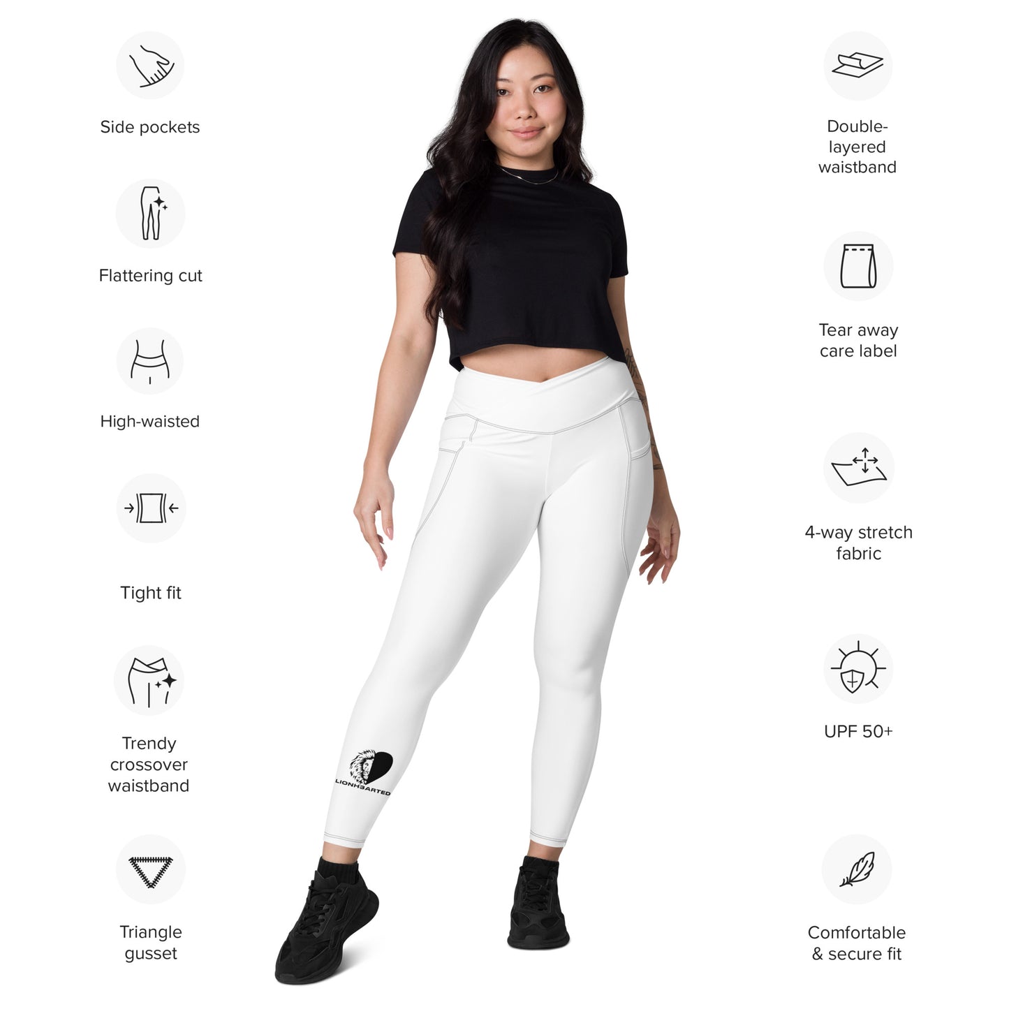 Crossover leggings with pockets